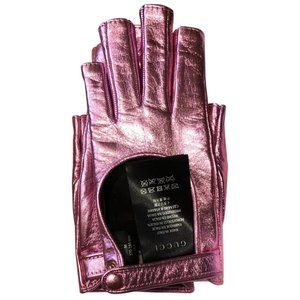 Gucci Metallic Pink Gloves 7.5 M